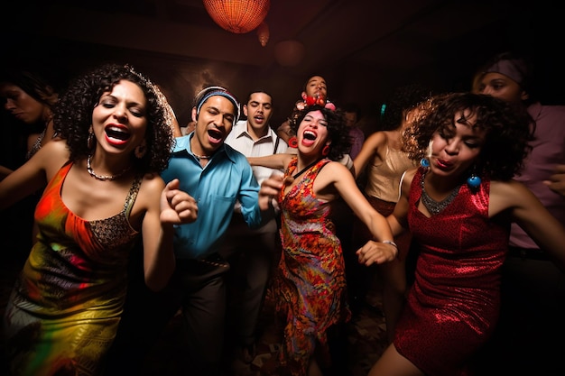 grupo de personas bailando reggaeton en una fiesta