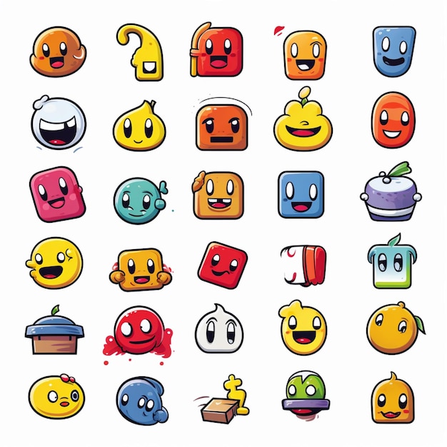 Gry Emoji 2D ilustracja wektor kreskówka na białym tle