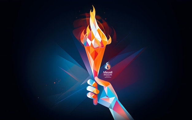 Zdjęcie gry sportowe pochodnia olimpijska płomień ognia