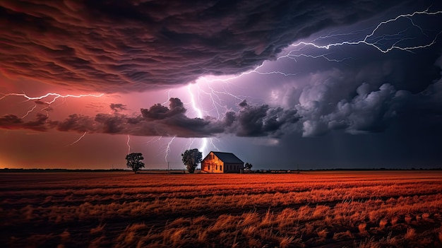 Grzmot i błyskawica nad farmą