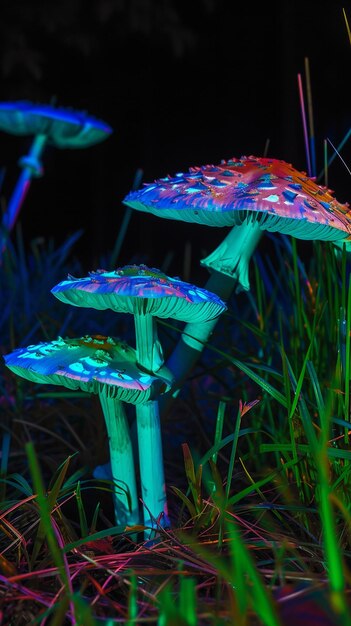 Zdjęcie grzyby psychodeliczne bioluminescencyjne