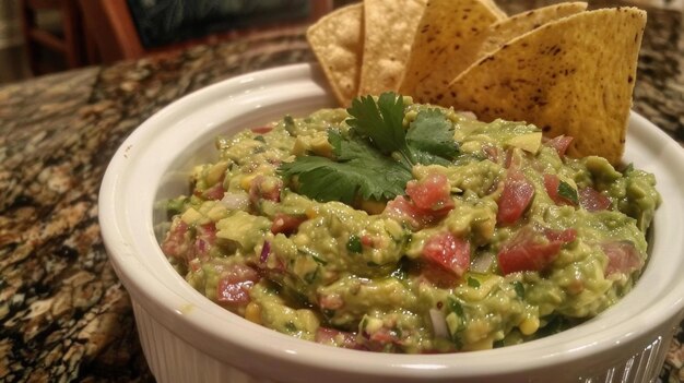 Guacamole podawane w naczyniu