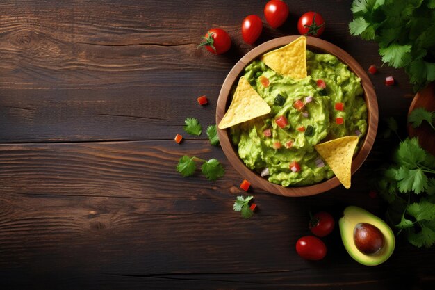 Zdjęcie guacamole z nachosami