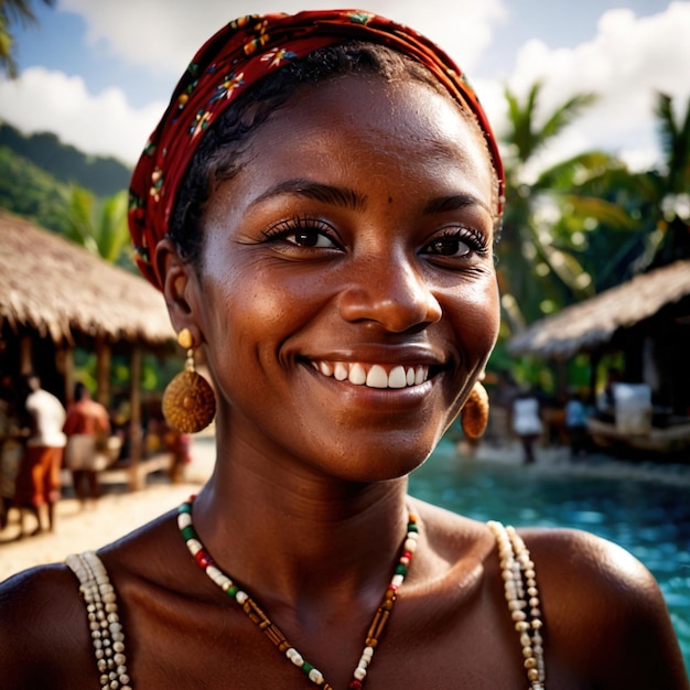 Guadeloupe kobieta z Guadeloupe typowy obywatel krajowy