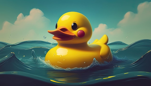 Gumowa kaczka pływająca ilustracja cyfrowa