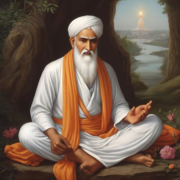 Zdjęcie guru sant kabir jayanti płaska ilustracja