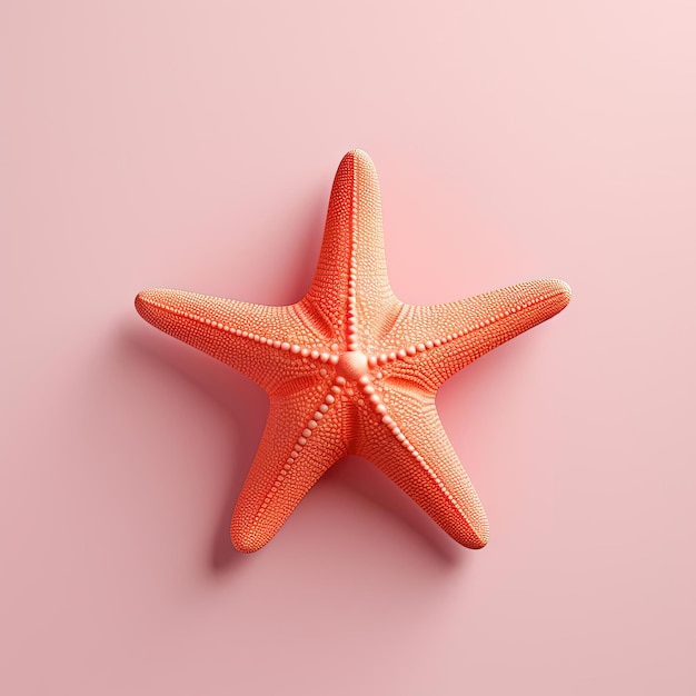 gwiazda morska na różowym tle w stylu minimalistycznych obiektów