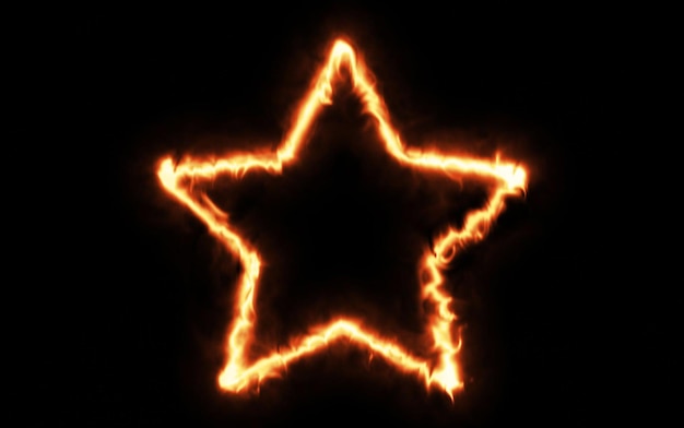 Zdjęcie gwiazda ze słowem ogień