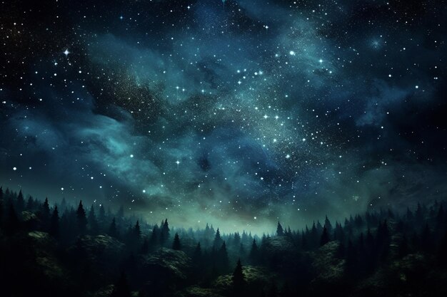 Zdjęcie gwiazdiste nocne niebo galaktyka nocny widok generatywny