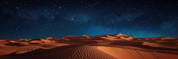 Gwiazdiste nocne niebo nad pustynią Wysoki szczegół Hiperrealistyczne zdjęcie
