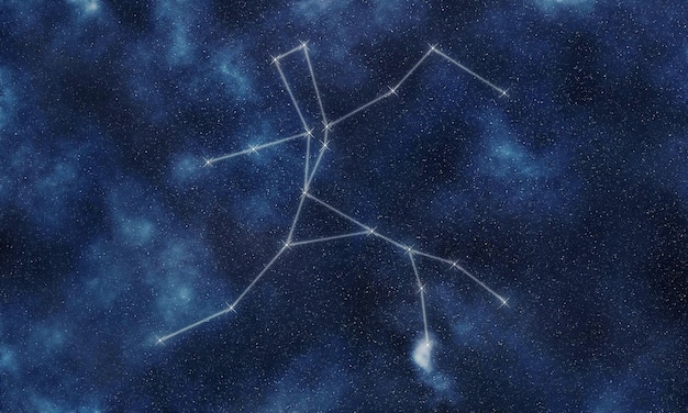 Zdjęcie gwiazdozbiór centaura, nocne niebo, linie konstelacji