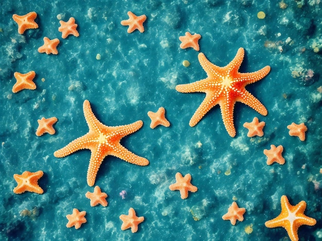 Gwiazdy morskie na dnie morza ai generowane