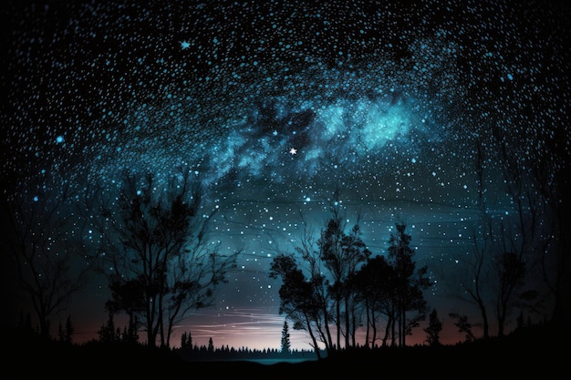 Zdjęcie gwiazdy na niebie w ciemną noc zdjęcie astronomiczne