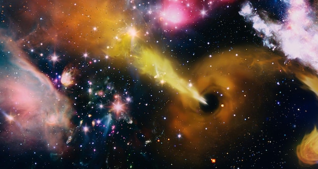 Gwiazdy planety i galaktyki Kolorowa mgławica i gromada otwarta gwiazd we wszechświecie Elementy tego zdjęcia dostarczone przez NASA