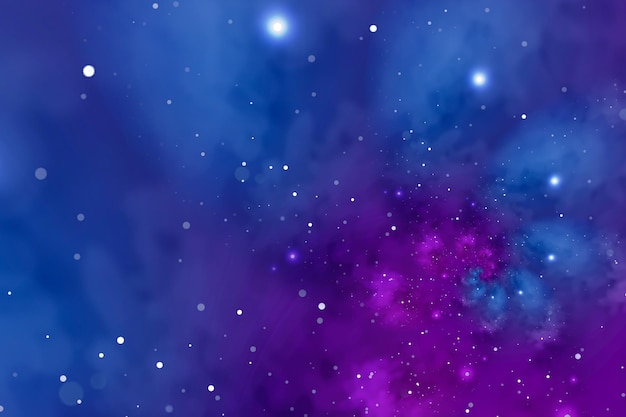 Gwiaździste tło z niebieską i fioletową mgławicą Koncepcja astronomii kosmicznej galaktyka wszechświat nauka