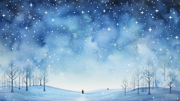 Gwiezdny czarny śnieżak pod tańcem Aurory w minimalistycznych odcieniach