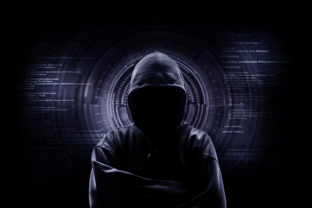Hacker przeciwko cyfrowemu wyświetlaczowi