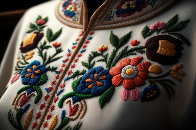 Zdjęcie haft ręcznie robiona koszula vyshivanka tradycyjny etniczny ukraiński styl generacji ai