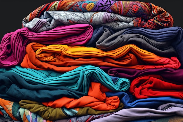 haftowana kolorowa jedwabna tkanina