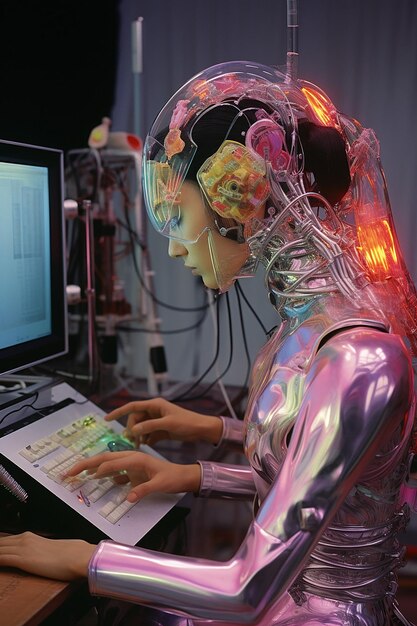 Zdjęcie hajime sorayama elf meksykańska kobieta psioniczna technologia akrylowy monolit podłączony