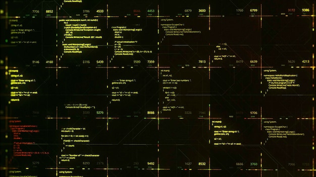 Haker kradnie dane abstrakcyjne dane cyfrowe na koncepcji animacji tła czarnego ekranu cybernetycznego