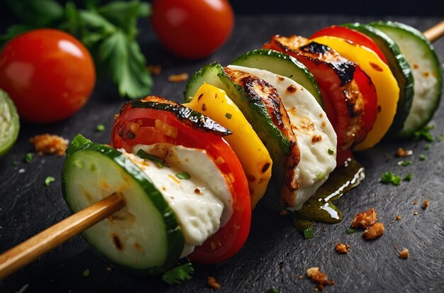 Zdjęcie halloumi delight cheese lovers kebabs