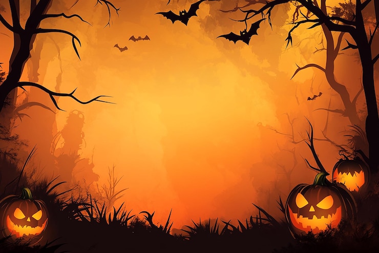 Zdjęcie halloween background halloween theme scene pumpkin castle 3d styl halloween ilustracja