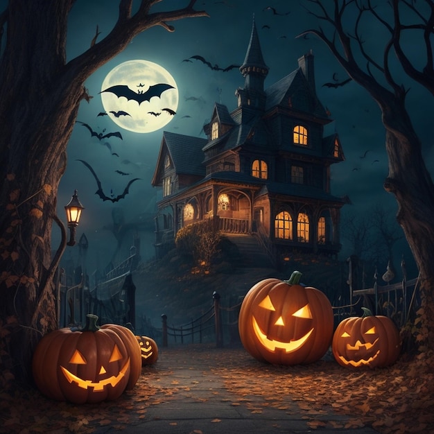 halloween ciemny i tajemniczy halloween noc sztuka halloween dzień halloween tło