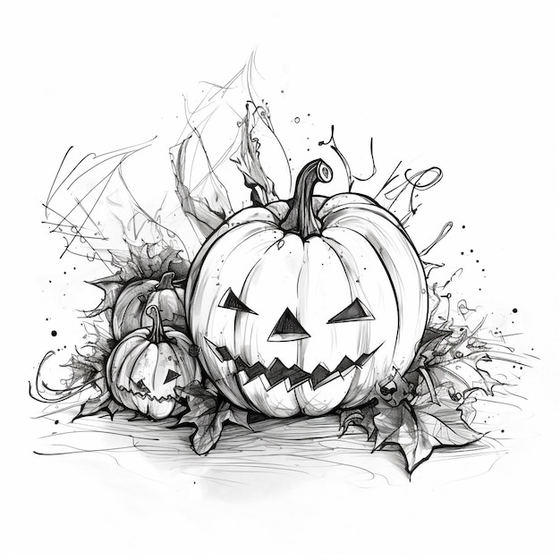 Zdjęcie halloween creepy doodle sketch