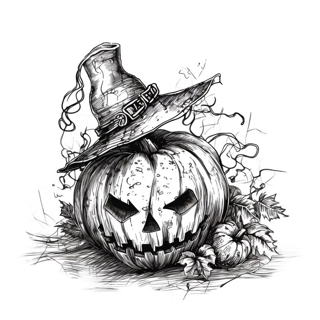 Zdjęcie halloween creepy doodle sketch