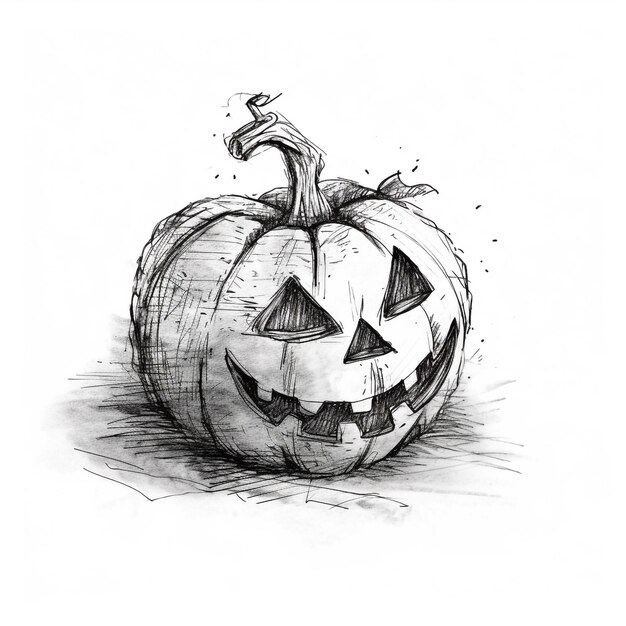 Halloween Creepy Doodle Sketch