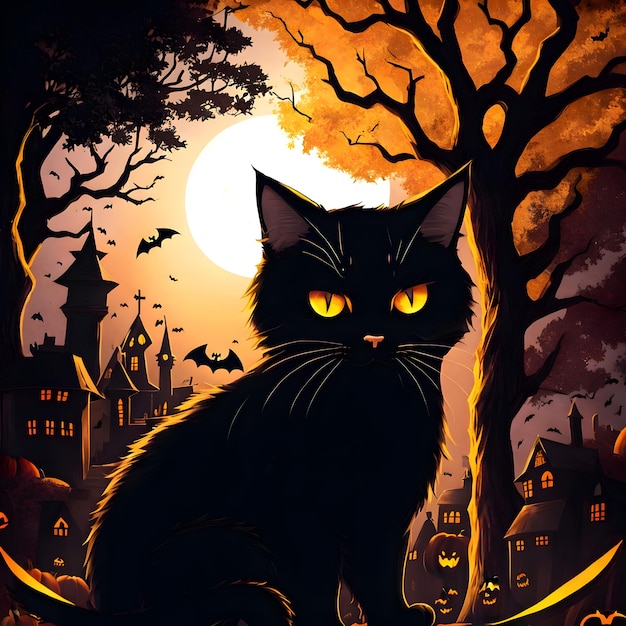 Halloween Czarny kot