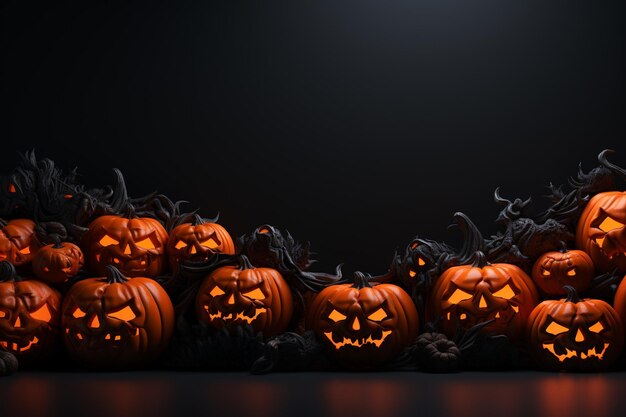 Halloween Dusze zmarłych wróciły do domów Dynie czarownice szkielety czarodziejki duchy zmarłych ciemna noc cukierki straszne świece