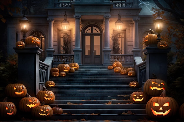 Halloween dyni głowy jack latarnie na białym tle projekt transparentu