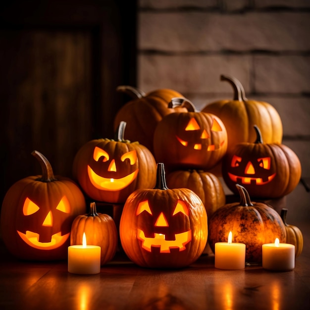 Halloween dyni Jackolantern dekoracja Generatywna sztuczna inteligencja