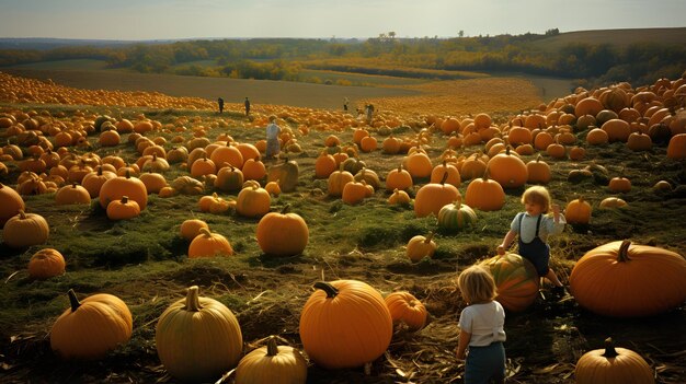 Halloween dynia zdjęcie pomarańczowy jesień jesień żniwa kobieta kobieta dziewczyna upiorny horror straszny jack o latarnia generatywna AI