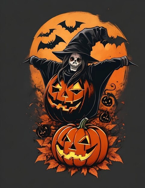 Halloween factitive koszulki logo generowane Ai