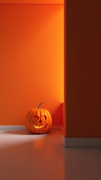 Halloween na tle Halloween melony na czarnym i pomarańczowym tle Miejsce do generowania tekstu ai