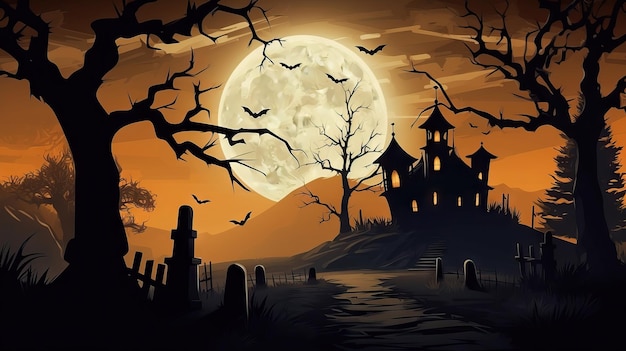 halloween opuszczony dom koncepcja zamku straszna przestrzeń z duchami