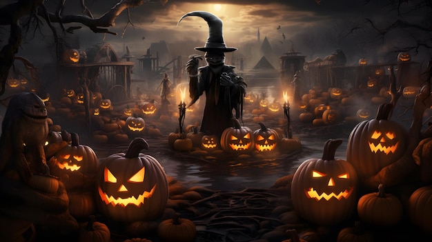 Halloween plakat tło projekt dyni