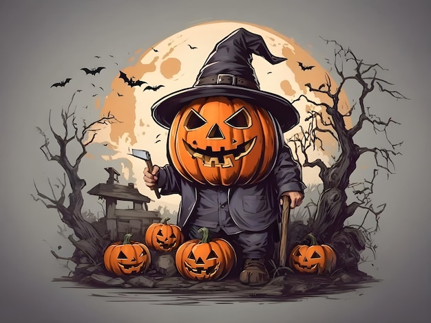 Halloween Spooky Scene Tło
