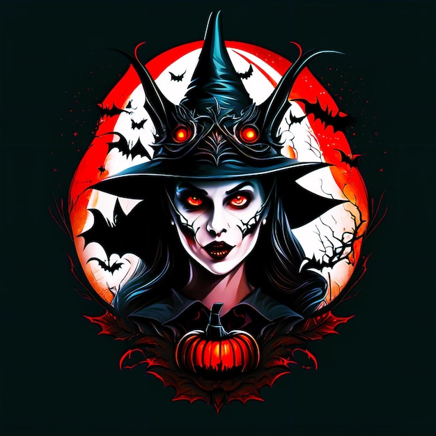 Halloween straszne czarownice z bliska tło twarzy Wygenerowano sztuczną inteligencję