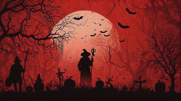 Halloween tło dla plakatów baner tapety itp przerażający styl sztuki generatywny ai