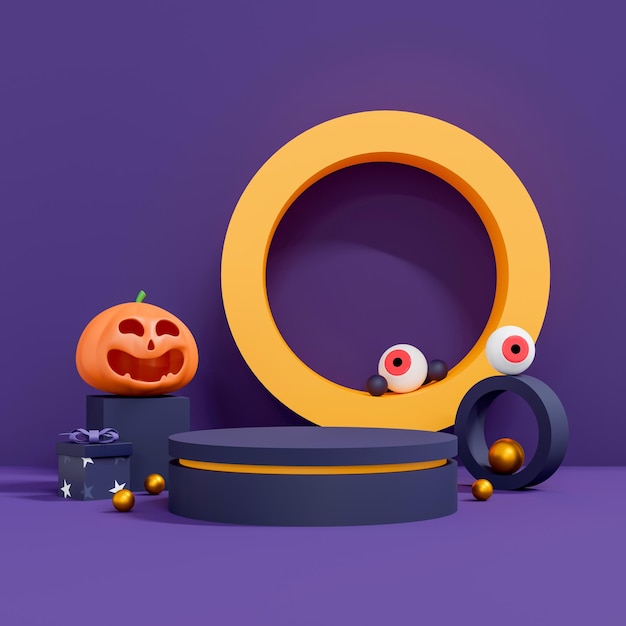 Halloween Tło Z Podium Do Wyświetlania Produktu.