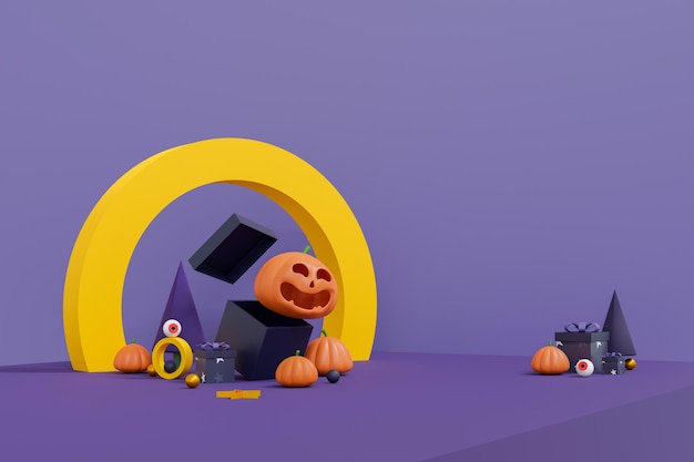 Halloween Tło Z Podium Do Wyświetlania Produktu.