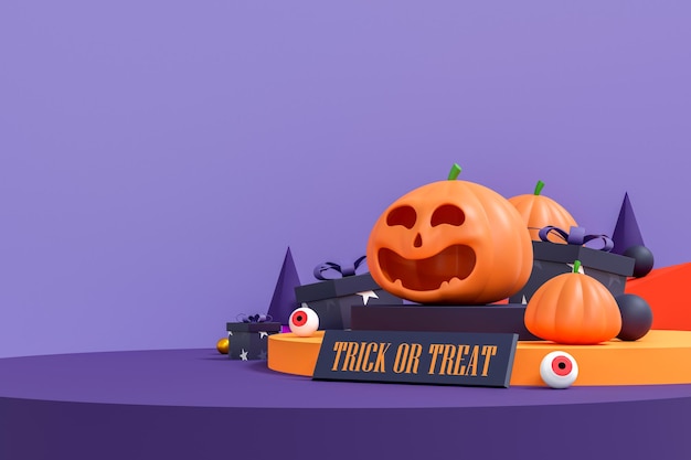 halloween tło z podium do wyświetlania produktu.