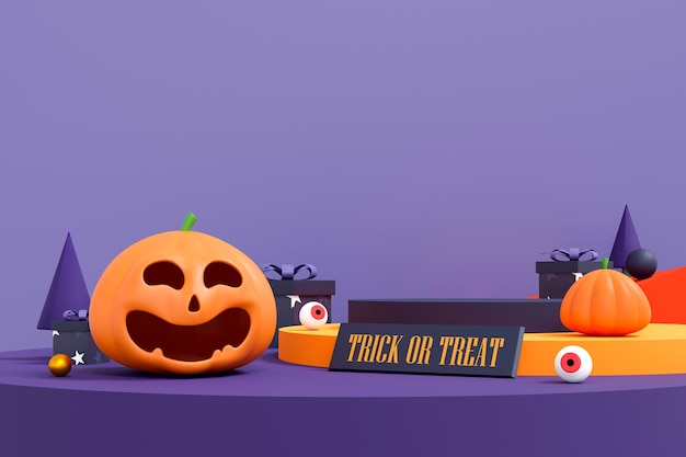 halloween tło z podium do wyświetlania produktu.