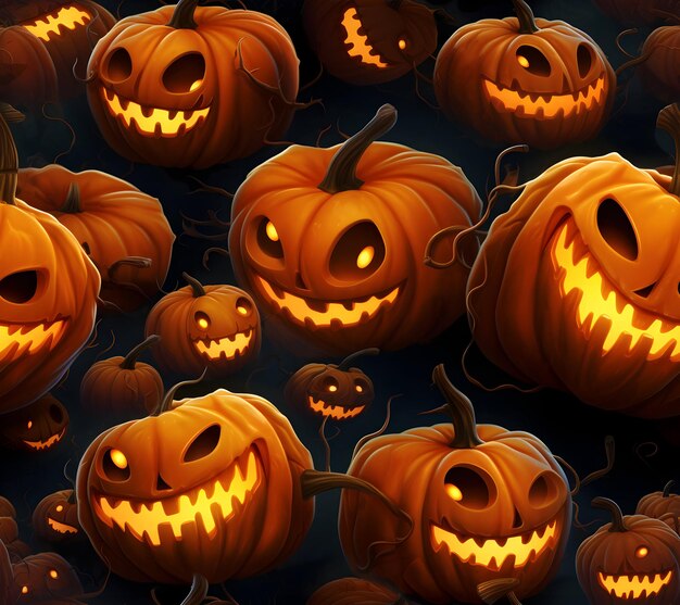 Zdjęcie halloween wzór dyni przerażające