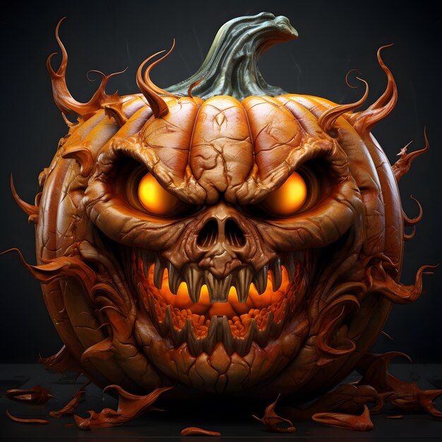 halloweenowa dynia 3d straszny projekt na halloween