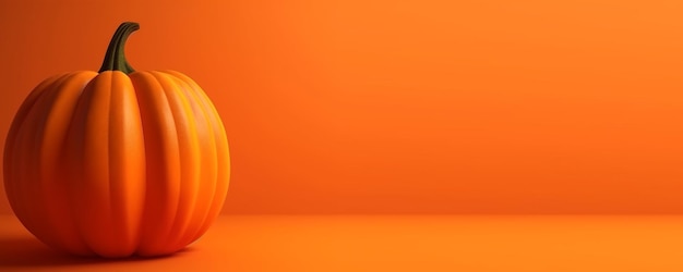 Halloweenowa dyniowa głowa jack o latarnia z świecącą twarzą na pomarańczowym backgeound